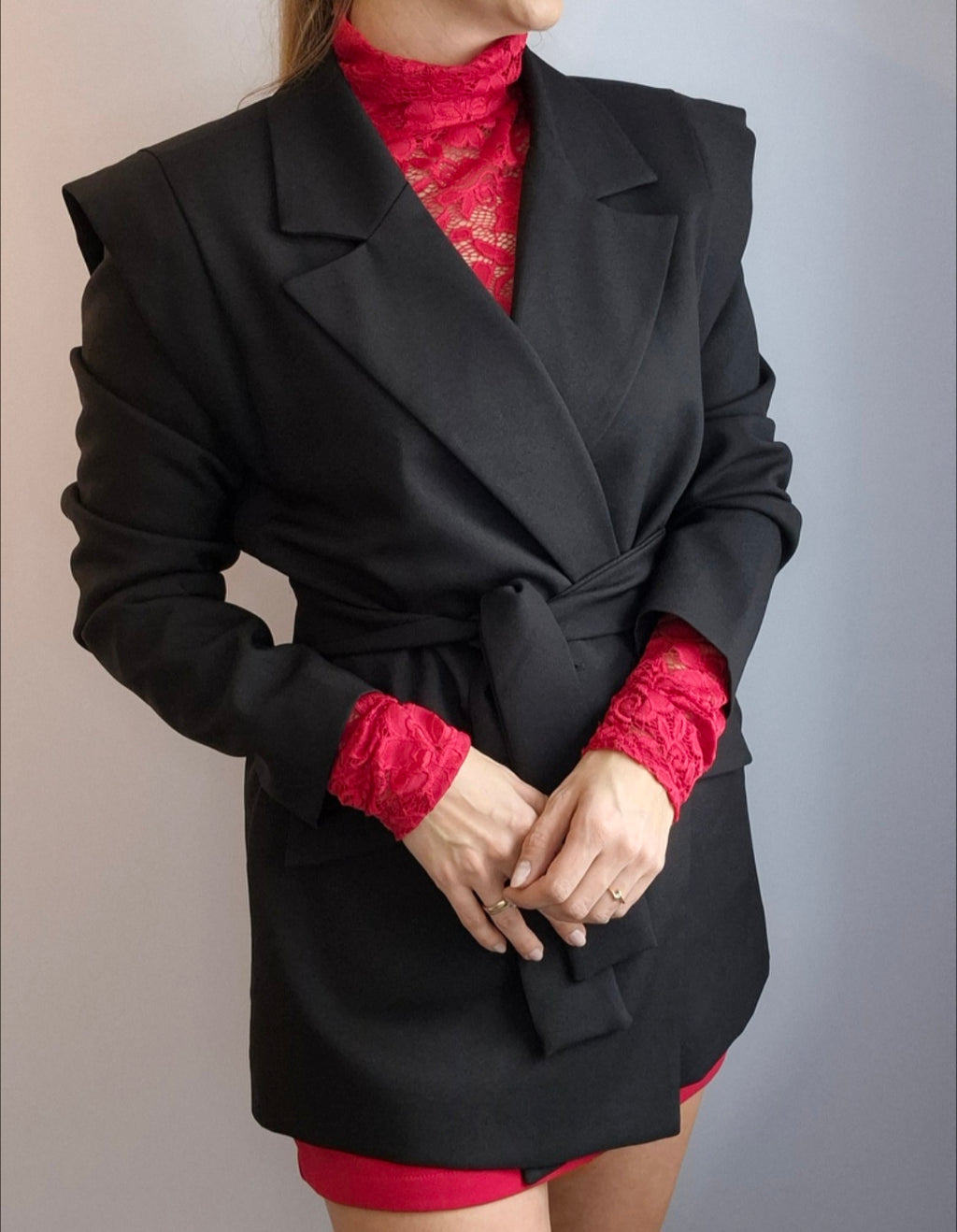Oversize Blazer Velvet Schwarz