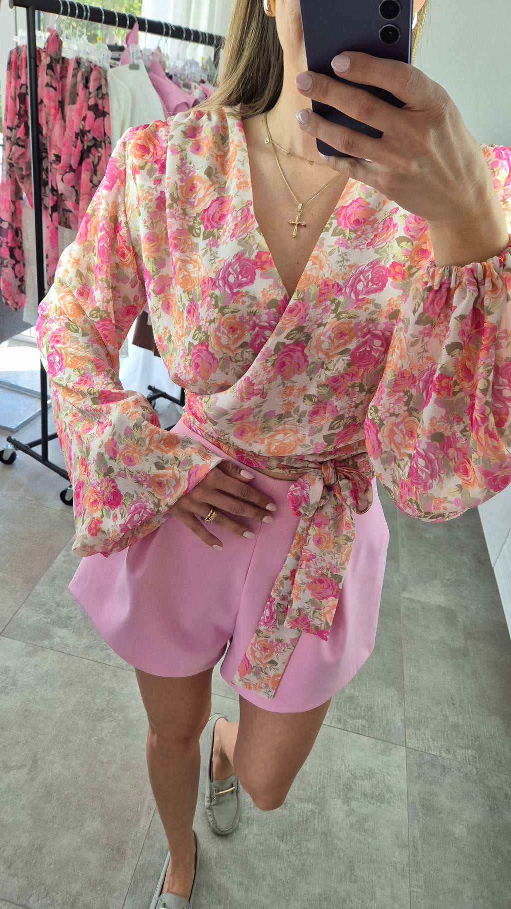 Wickelbluse Blumen