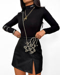 Hosenrock Leder Schwarz