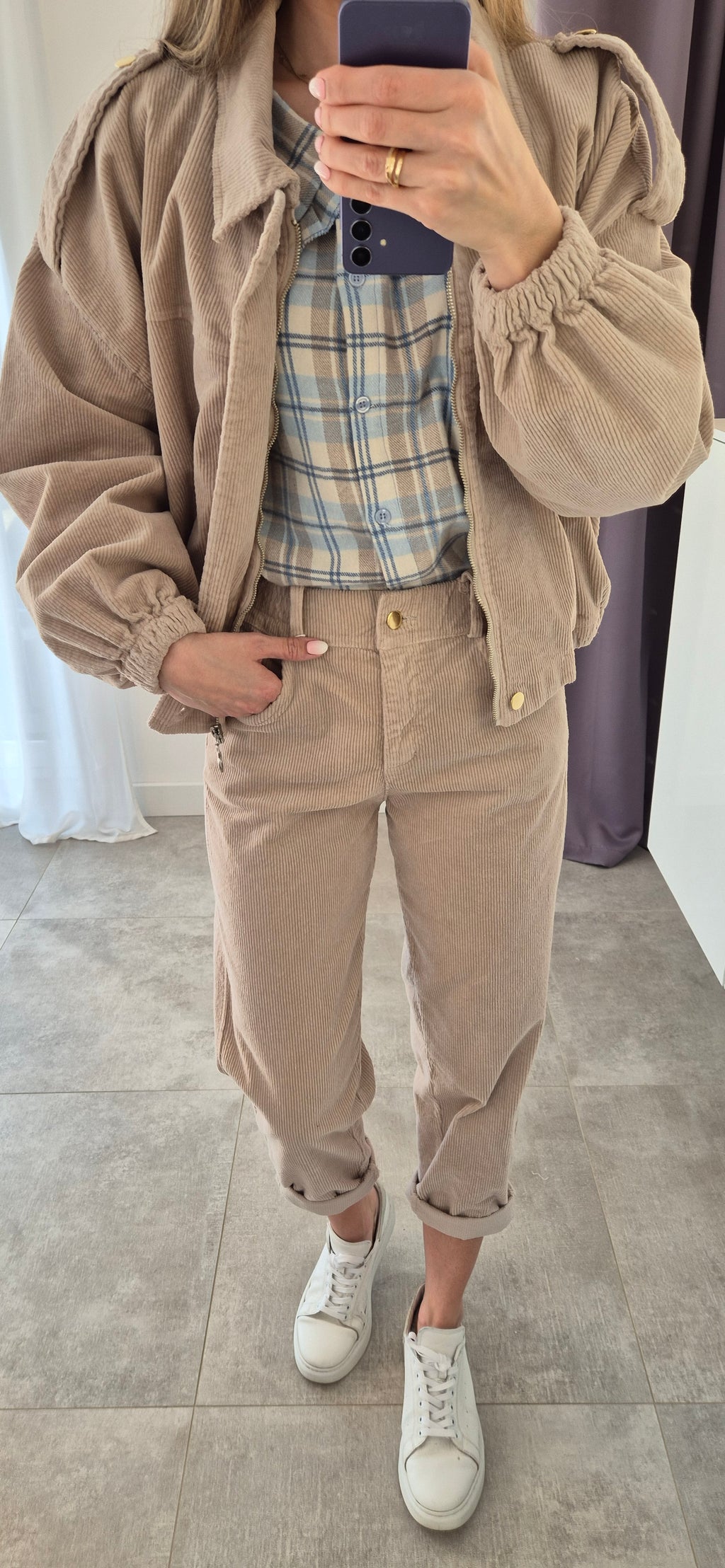 Kordhose Beige