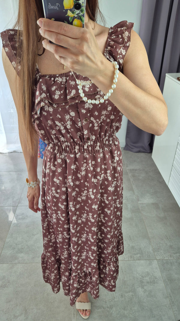 Midi-Maxikleid Bella braun