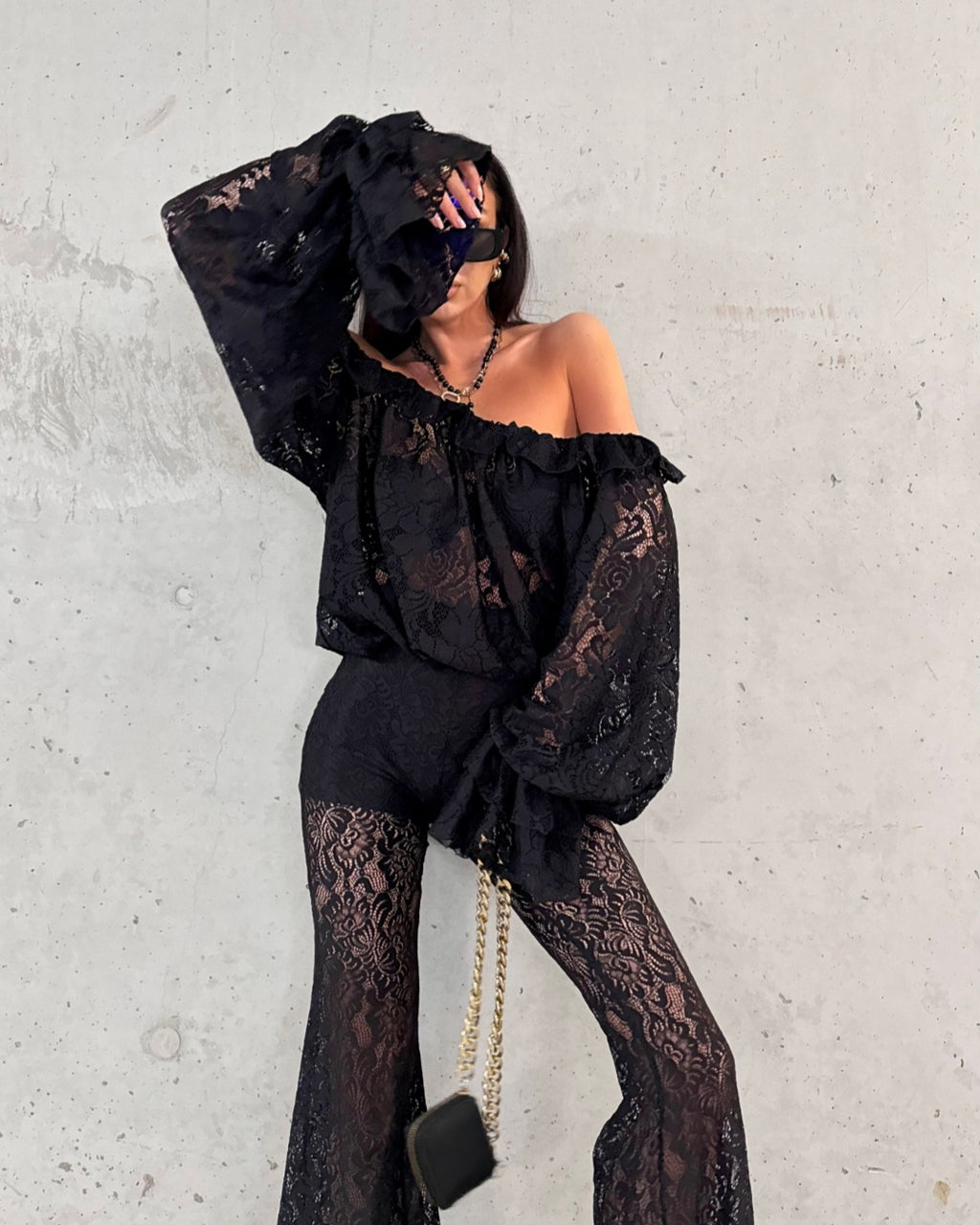 Spitzenhose Schwarz