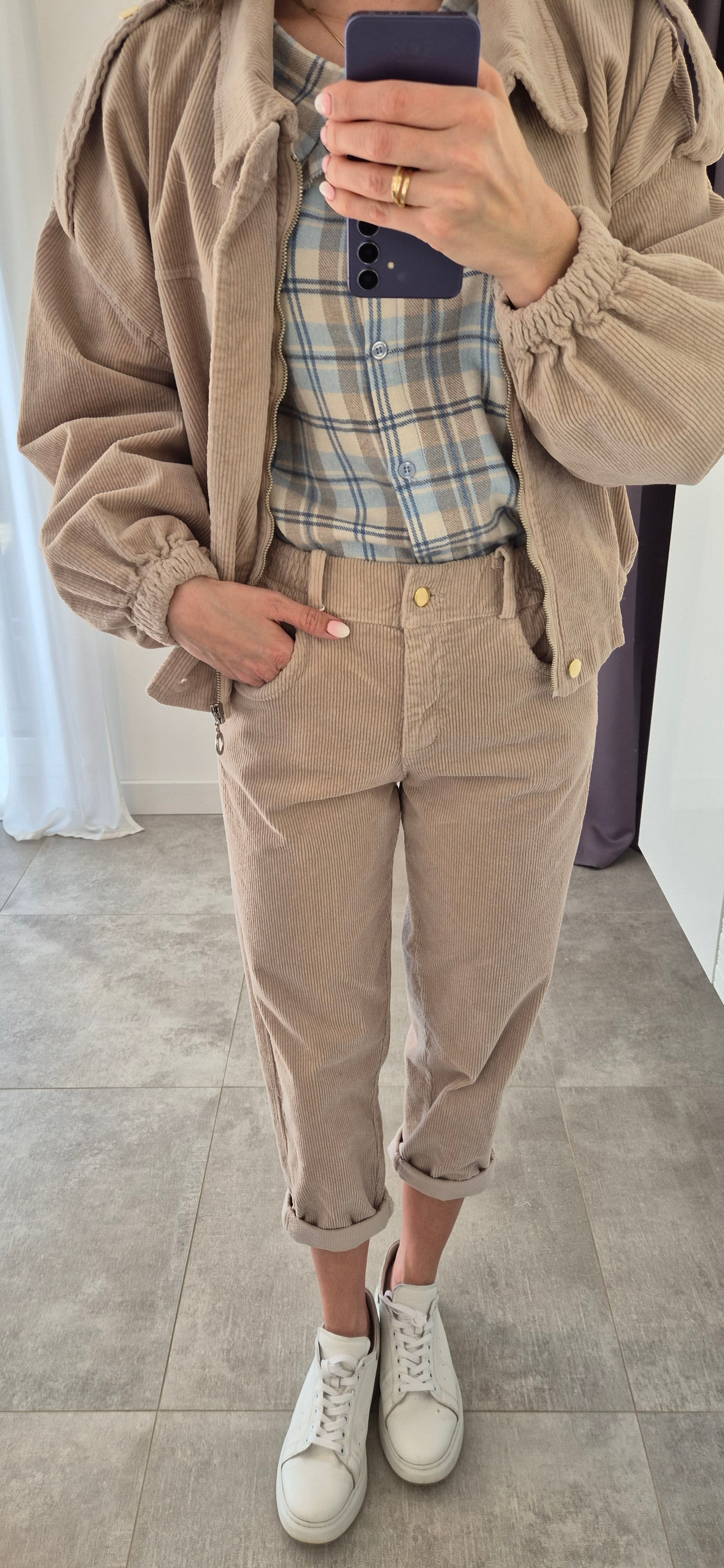 Kordhose Beige
