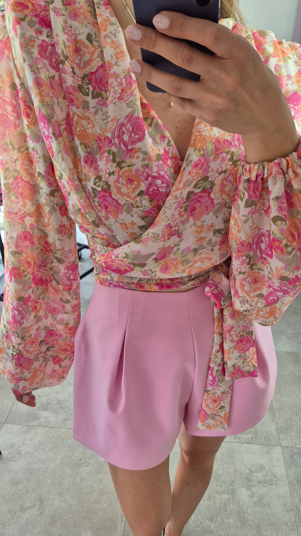 Wickelbluse Blumen