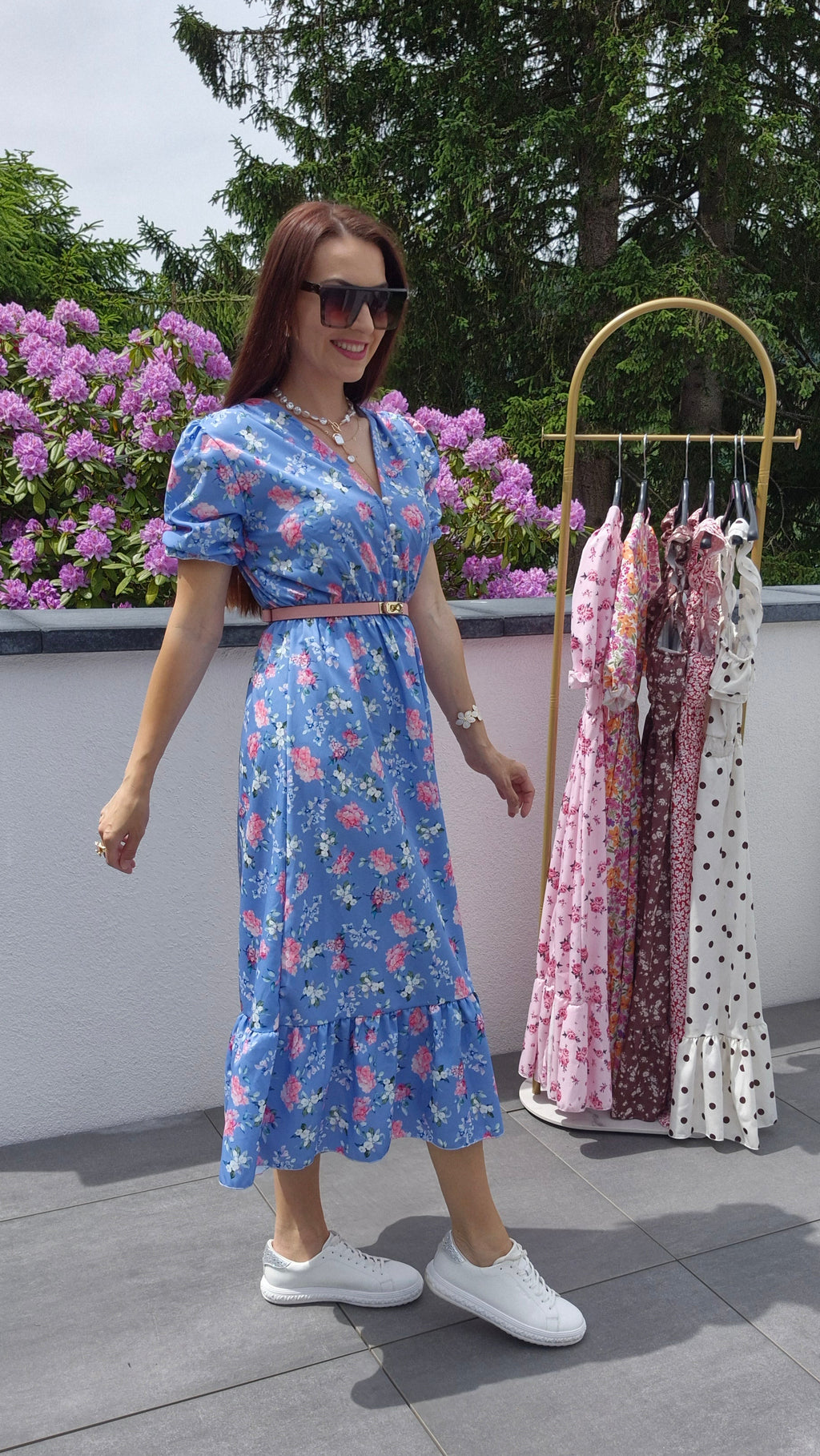 Midikleid Nela Blau