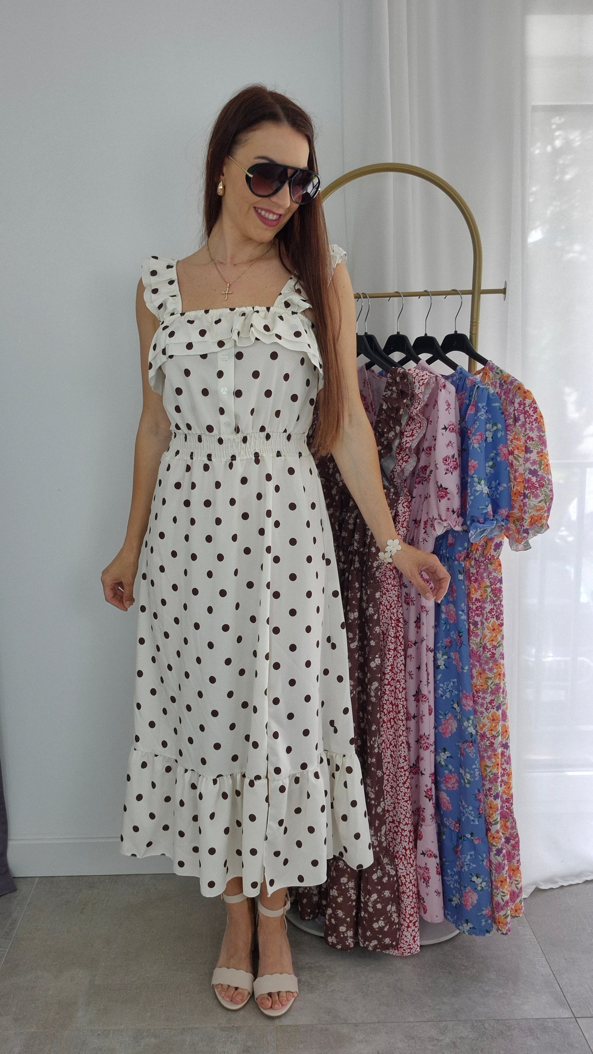 Midi-Maxikleid Bella Polka-Dot