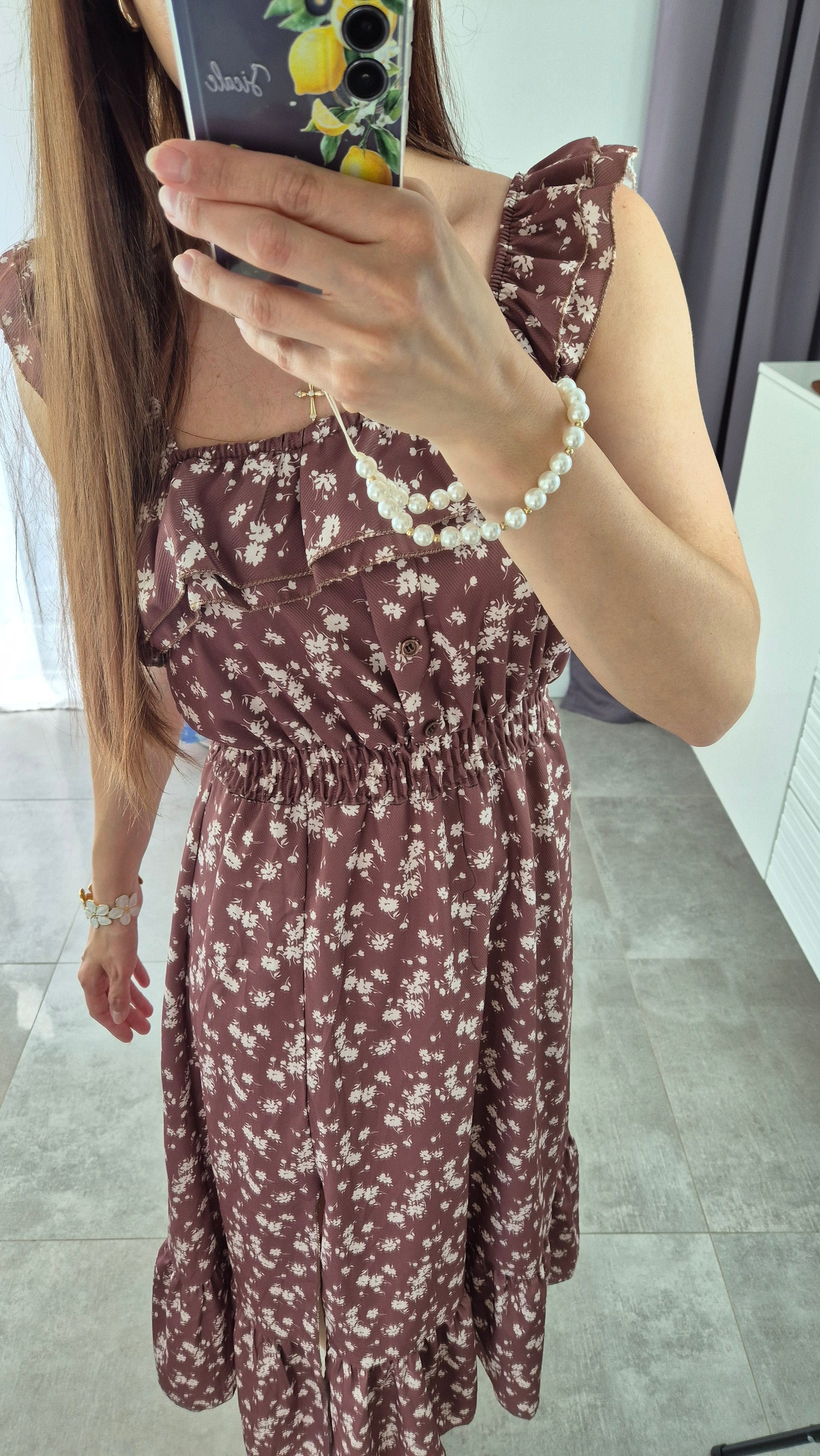 Midi-Maxikleid Bella braun