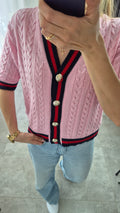 Kurzarm-Cardigan Rosa