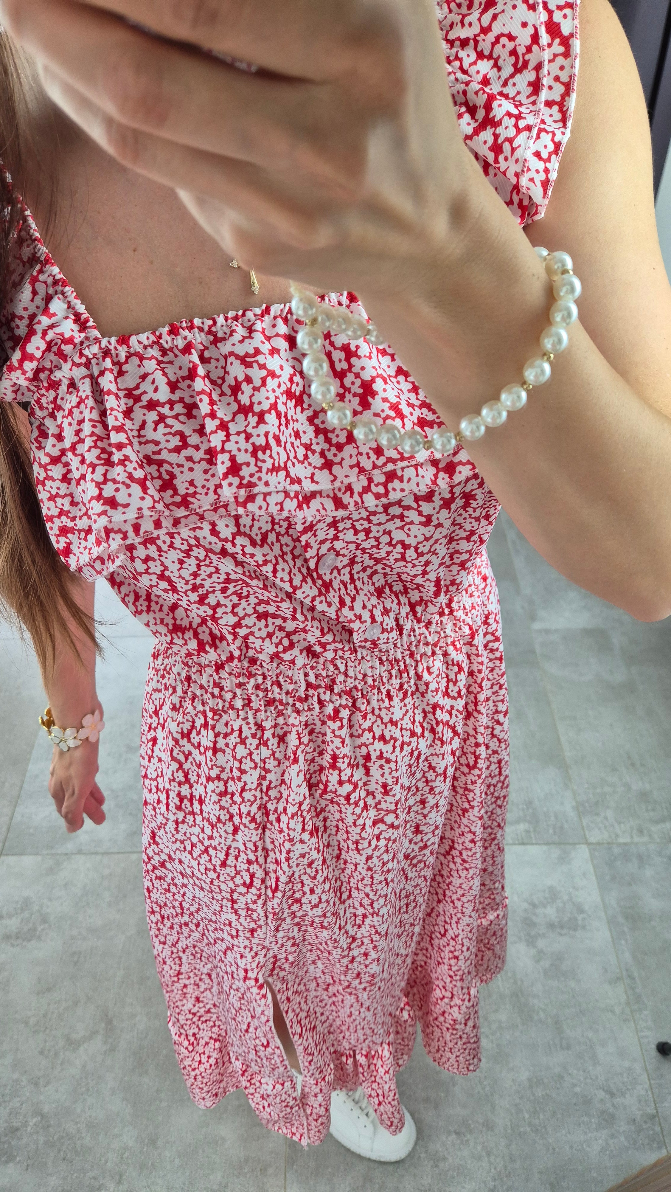 Midi-Maxikleid Bella Rot