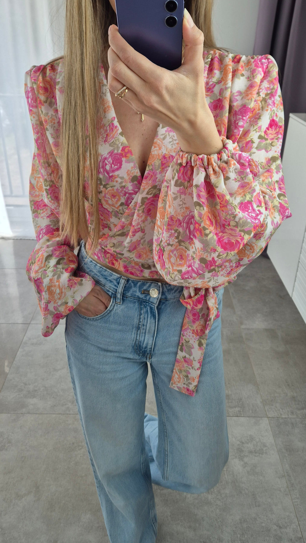 Wickelbluse Blumen