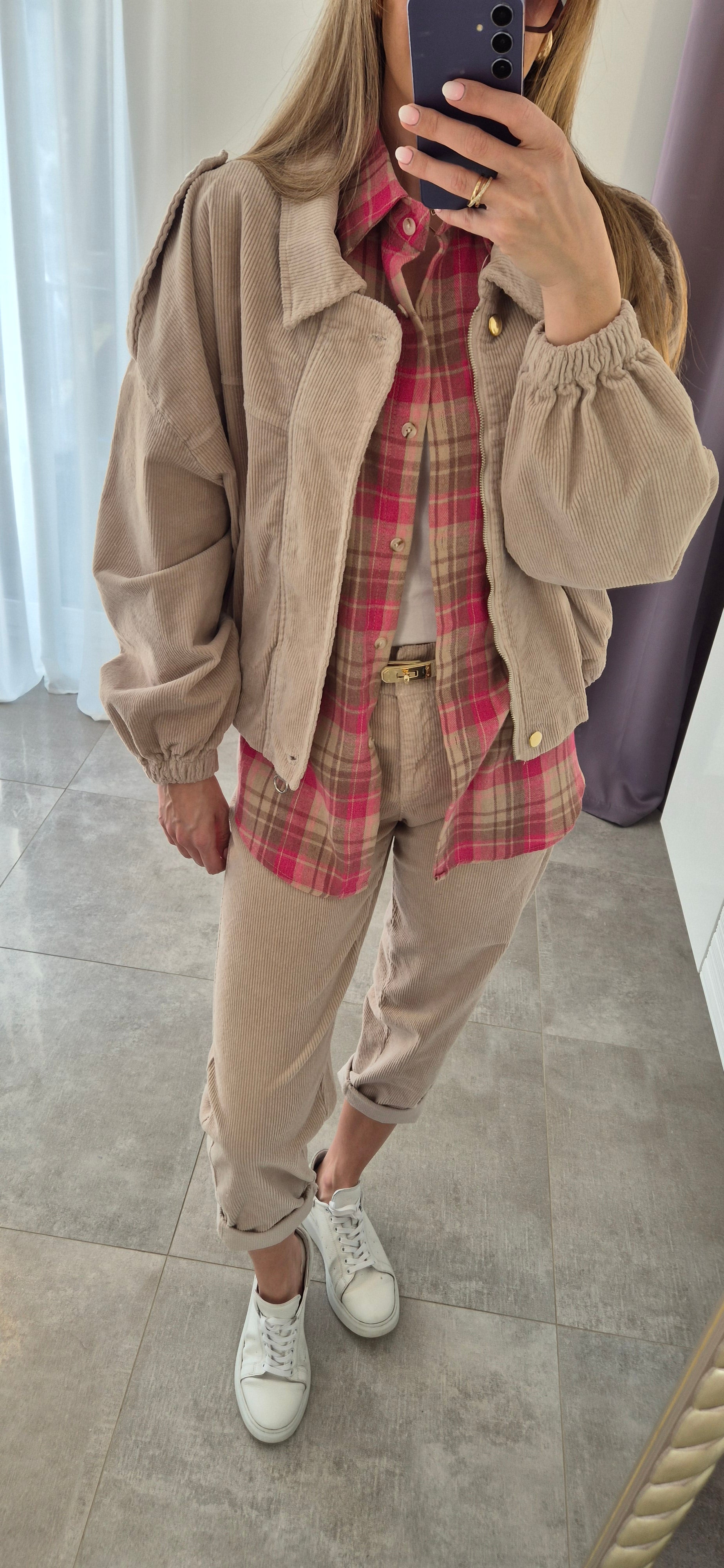 Karohemd Rosa-Beige
