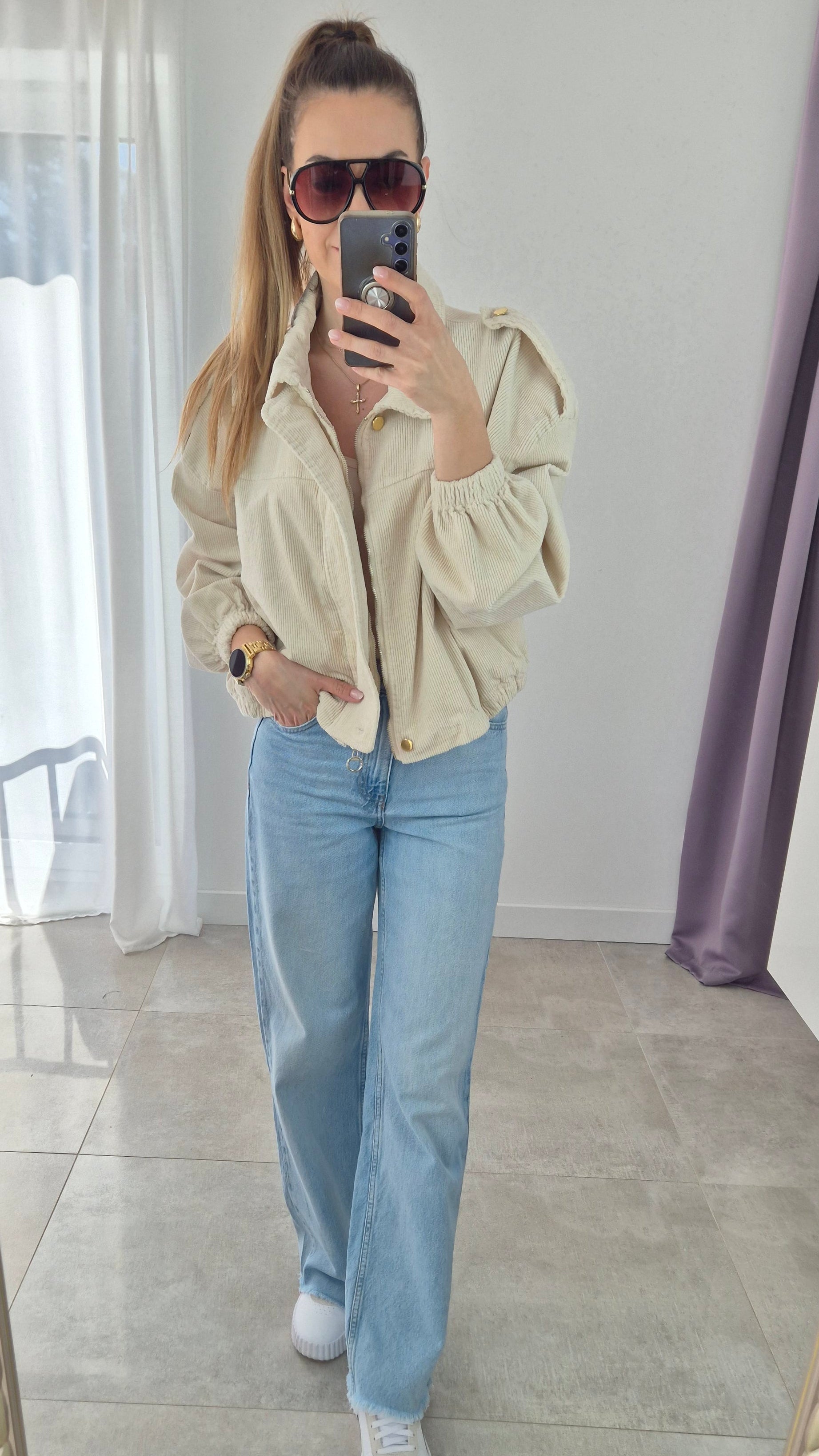 Bomberjacke Hellbeige
