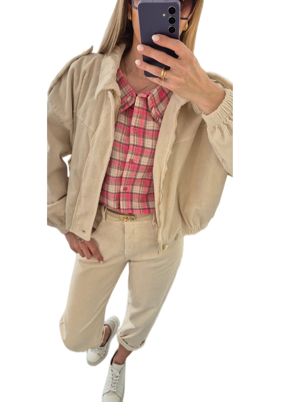 Karobluse mit Rüschenkragen – rosa 100 % Baumwolle