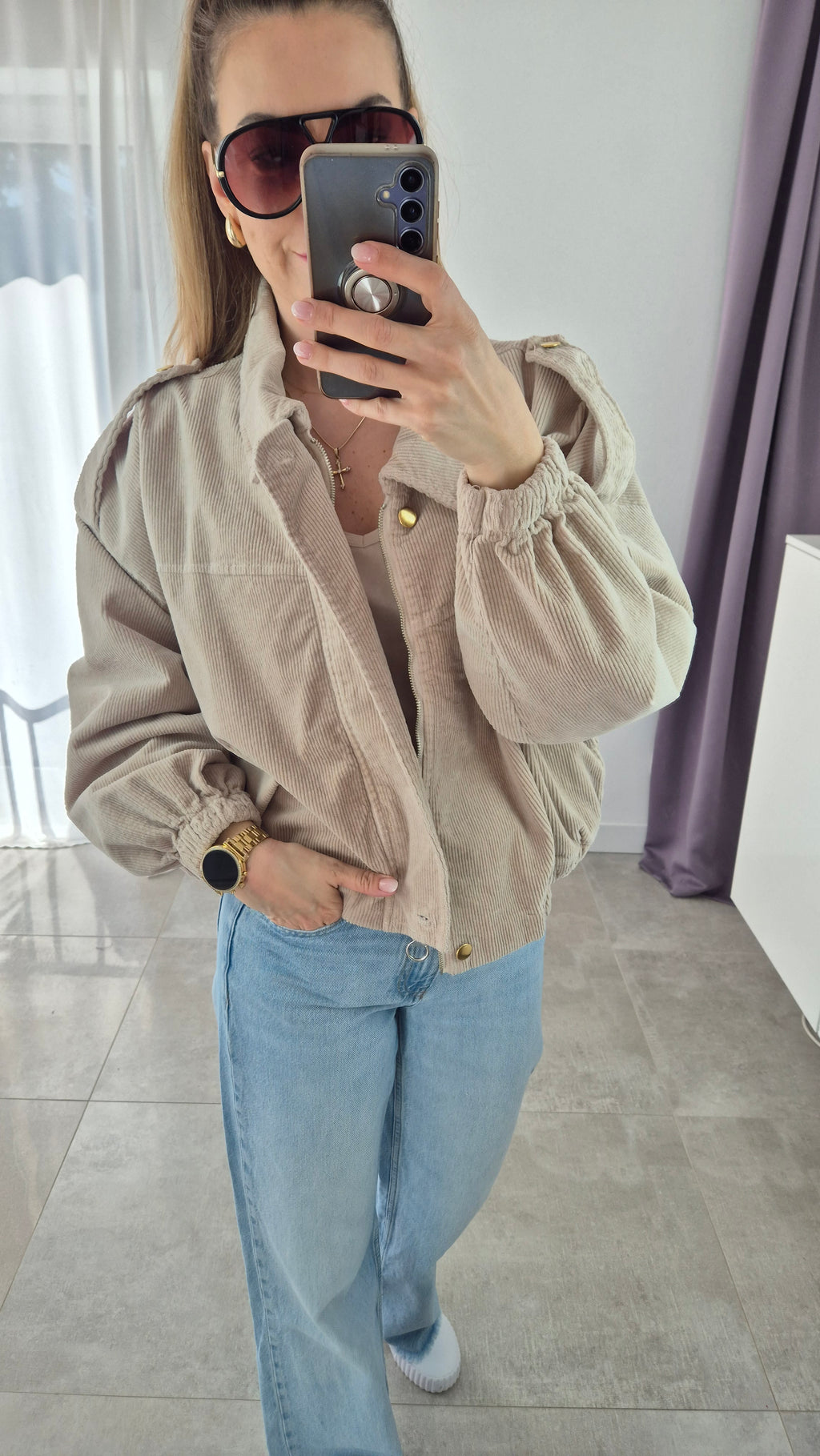 Bomberjacke Beige