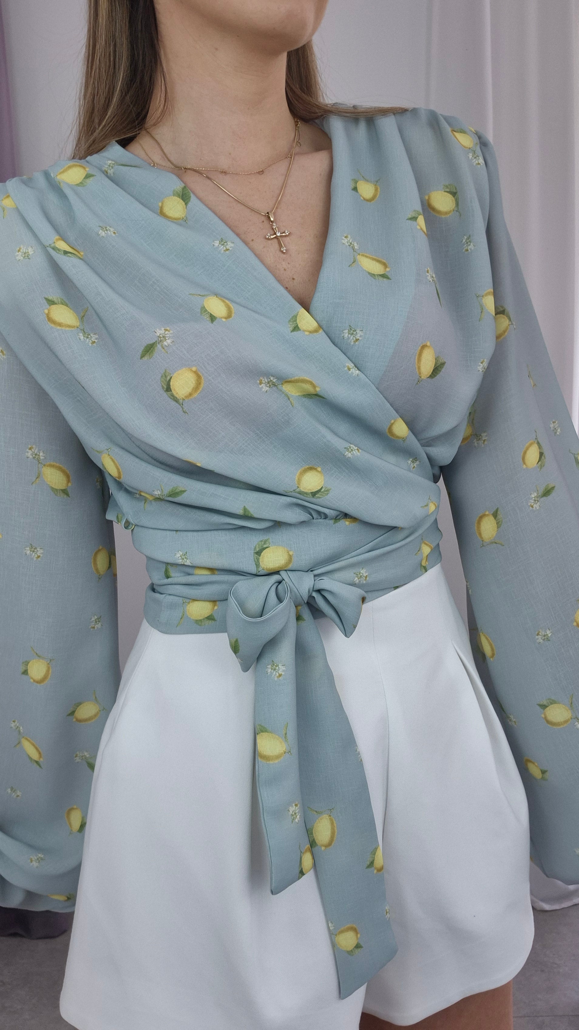 Wickelbluse Citronen