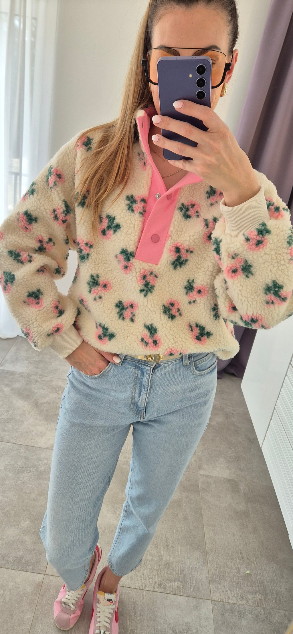 Sweatjacke Blumen