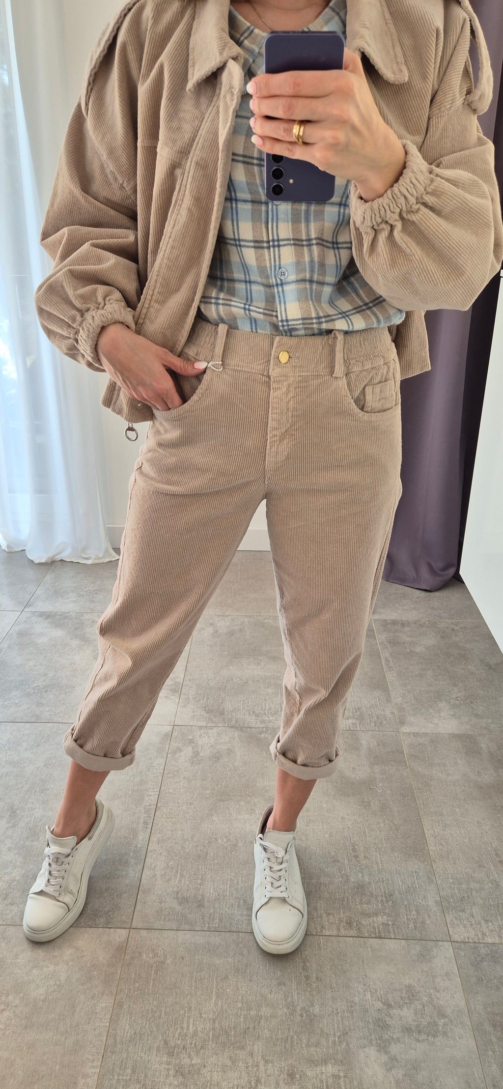 Kordhose Beige